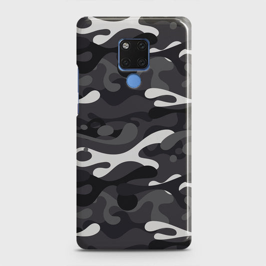 Huawei Mate 20 Cover - Camo Series - White & Grey Design - Matte Finish - Snap On Hard Case with LifeTime Colors Guarantee