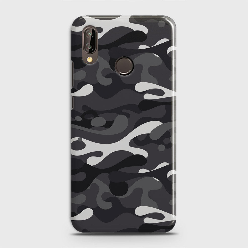 Huawei P20 Lite Cover - Camo Series - White & Grey Design - Matte Finish - Snap On Hard Case with LifeTime Colors Guarantee