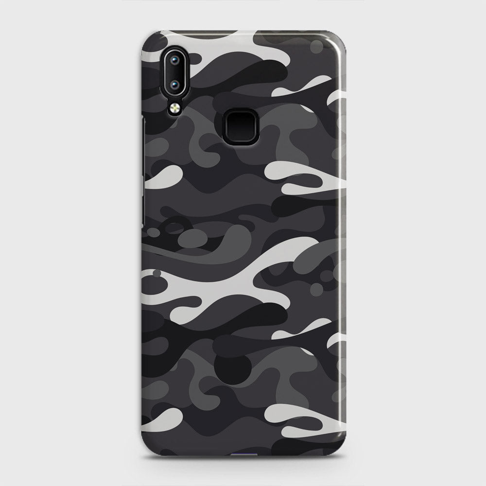 Vivo V11 Cover - Camo Series - White & Grey Design - Matte Finish - Snap On Hard Case with LifeTime Colors Guarantee