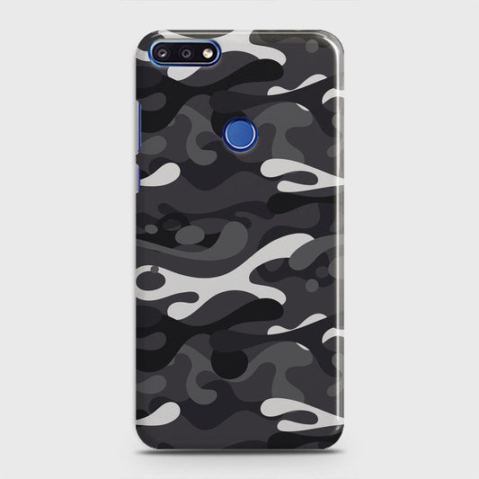 Honor 7A Cover - Camo Series - White & Grey Design - Matte Finish - Snap On Hard Case with LifeTime Colors Guarantee