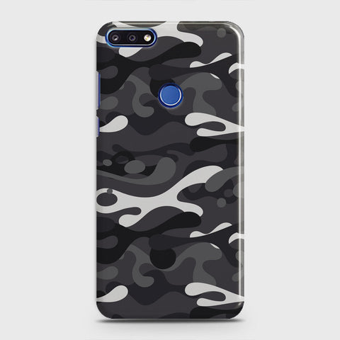 Honor 7A Cover - Camo Series - White & Grey Design - Matte Finish - Snap On Hard Case with LifeTime Colors Guarantee