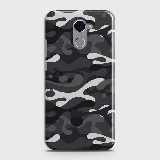 Huawei Y7 Prime  Cover - Camo Series - White & Grey Design - Matte Finish - Snap On Hard Case with LifeTime Colors Guarantee