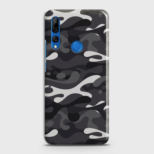 Huawei Y9 Prime 2019 Cover - Camo Series - White & Grey Design - Matte Finish - Snap On Hard Case with LifeTime Colors Guarantee (Fast Delivery)