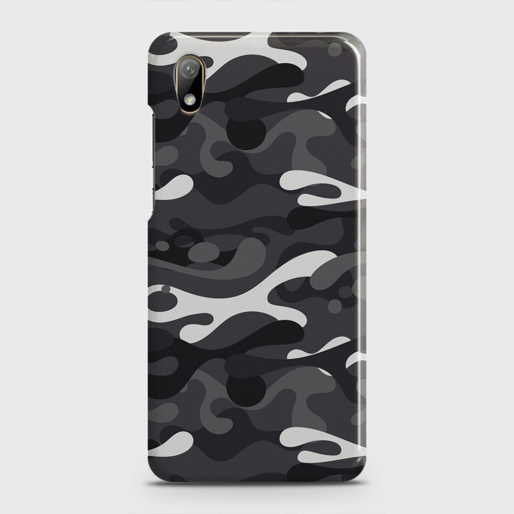Huawei Y5 2019 Cover - Camo Series - White & Grey Design - Matte Finish - Snap On Hard Case with LifeTime Colors Guarantee