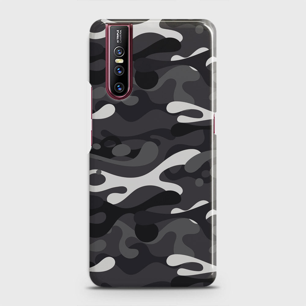 Vivo V15 Pro Cover - Camo Series - White & Grey Design - Matte Finish - Snap On Hard Case with LifeTime Colors Guarantee