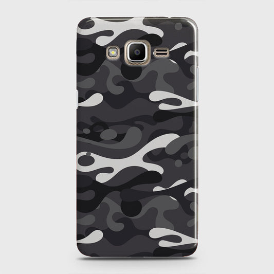 Samsung Galaxy Grand Prime Cover - Camo Series - White & Grey Design - Matte Finish - Snap On Hard Case with LifeTime Colors Guarantee