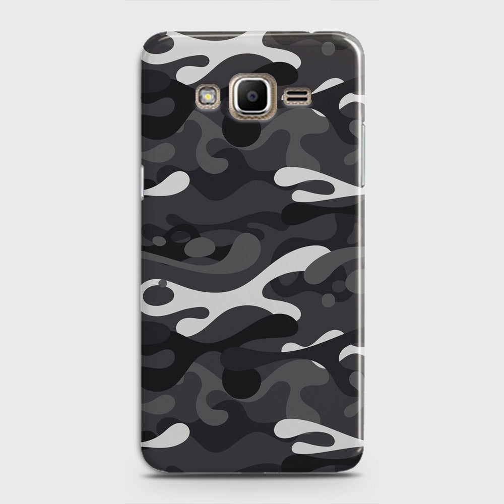 Samsung Galaxy J3 2016 / J320 Cover - Camo Series - White & Grey Design - Matte Finish - Snap On Hard Case with LifeTime Colors Guarantee