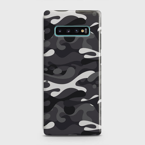Samsung Galaxy S10 Cover - Camo Series - White & Grey Design - Matte Finish - Snap On Hard Case with LifeTime Colors Guarantee
