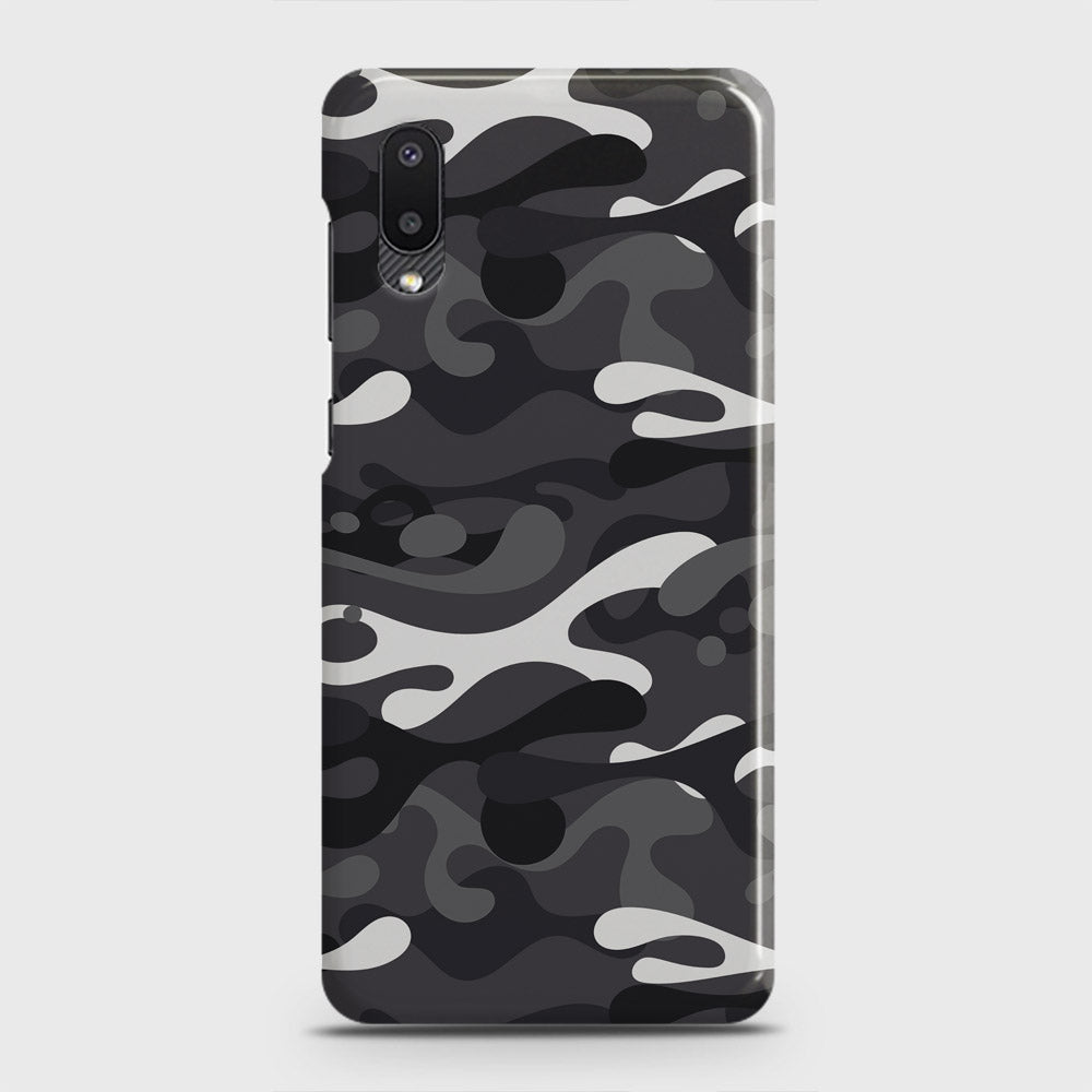 Samsung Galaxy A02 Cover - Camo Series - White & Grey Design - Matte Finish - Snap On Hard Case with LifeTime Colors Guarantee