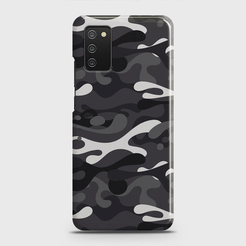 Samsung Galaxy A02s Cover - Camo Series - White & Grey Design - Matte Finish - Snap On Hard Case with LifeTime Colors Guarantee
