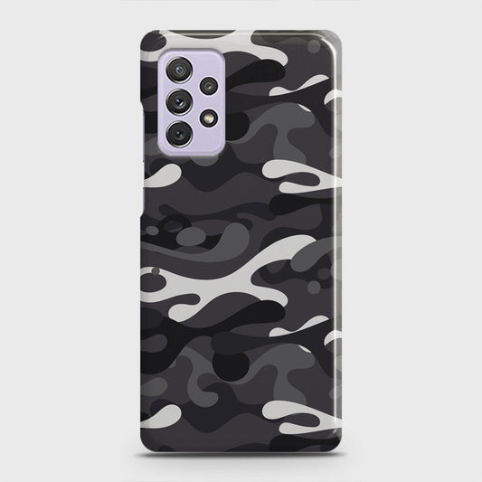 Samsung Galaxy A72 Cover - Camo Series - White & Grey Design - Matte Finish - Snap On Hard Case with LifeTime Colors Guarantee