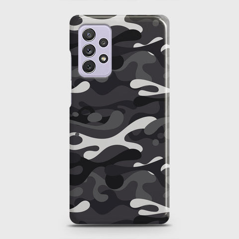 Samsung Galaxy A72 Cover - Camo Series - White & Grey Design - Matte Finish - Snap On Hard Case with LifeTime Colors Guarantee