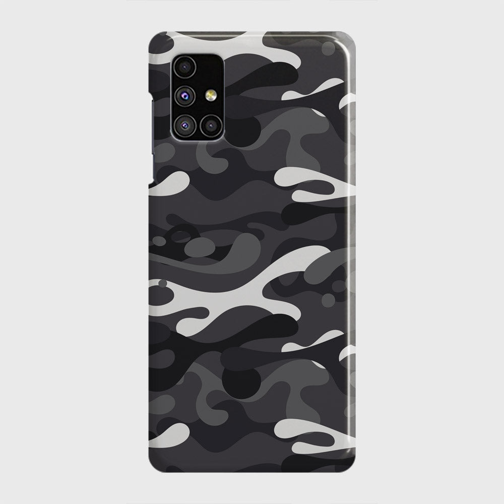 Samsung Galaxy M51 Cover - Camo Series - White & Grey Design - Matte Finish - Snap On Hard Case with LifeTime Colors Guarantee