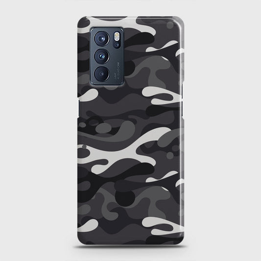 Oppo Reno 6 Pro 5G Cover - Camo Series - White & Grey Design - Matte Finish - Snap On Hard Case with LifeTime Colors Guarantee