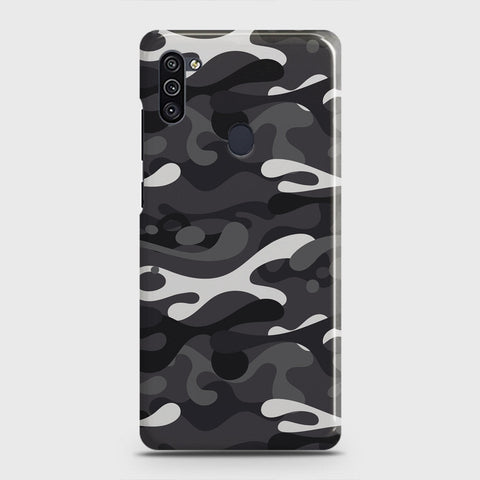 Samsung Galaxy M11 Cover - Camo Series - White & Grey Design - Matte Finish - Snap On Hard Case with LifeTime Colors Guarantee