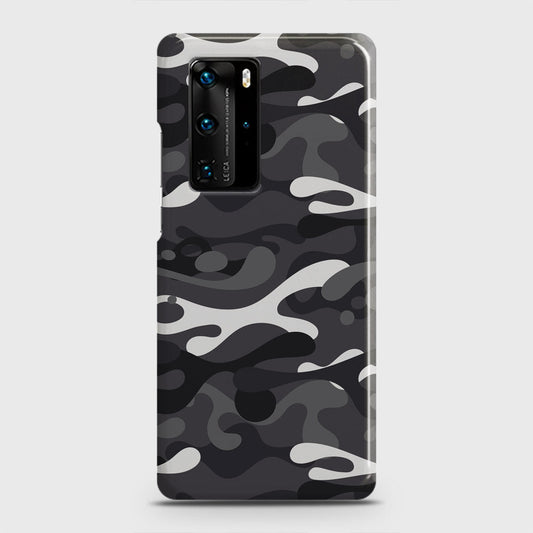 Huawei P40 Pro Cover - Camo Series - White & Grey Design - Matte Finish - Snap On Hard Case with LifeTime Colors Guarantee