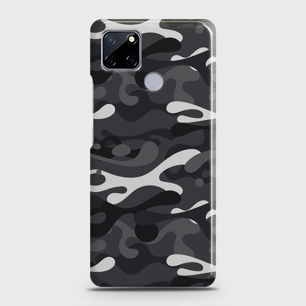 Realme C12 Cover - Camo Series - White & Grey Design - Matte Finish - Snap On Hard Case with LifeTime Colors Guarantee
