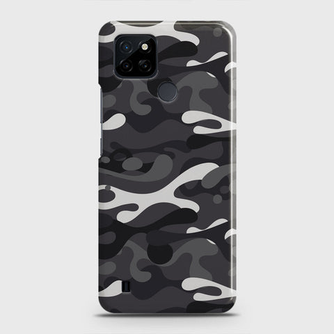 Realme C21Y Cover - Camo Series - White & Grey Design - Matte Finish - Snap On Hard Case with LifeTime Colors Guarantee