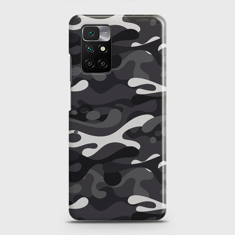 Xiaomi Redmi 10 Cover - Camo Series - White & Grey Design - Matte Finish - Snap On Hard Case with LifeTime Colors Guarantee