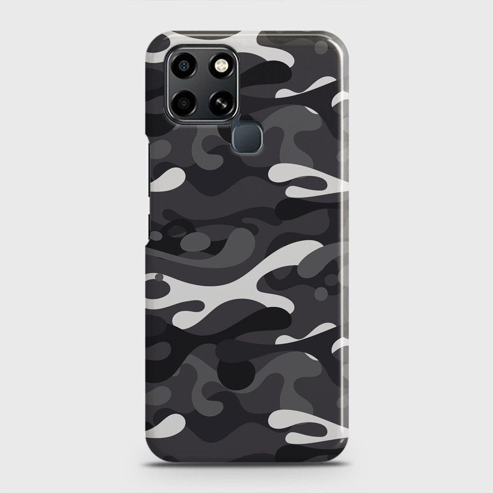 Infinix Smart 6 Cover - Camo Series - White & Grey Design - Matte Finish - Snap On Hard Case with LifeTime Colors Guarantee