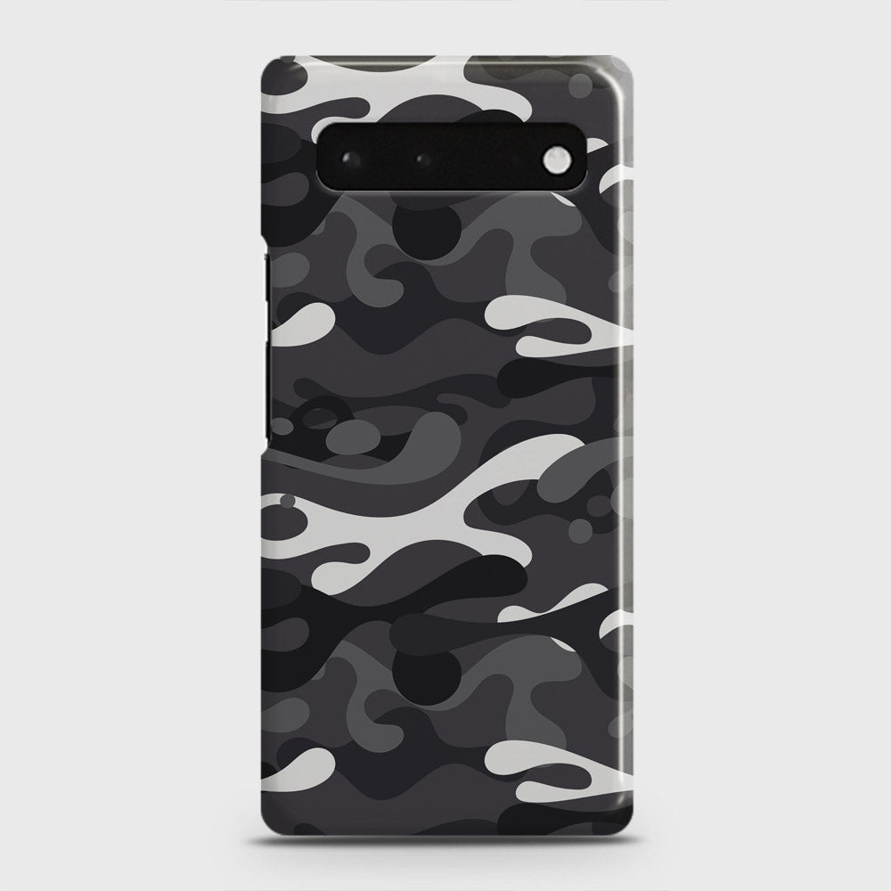 Google Pixel 6 Cover - Camo Series - White & Grey - Matte Finish - Snap On Hard Case with LifeTime Colors Guarantee
