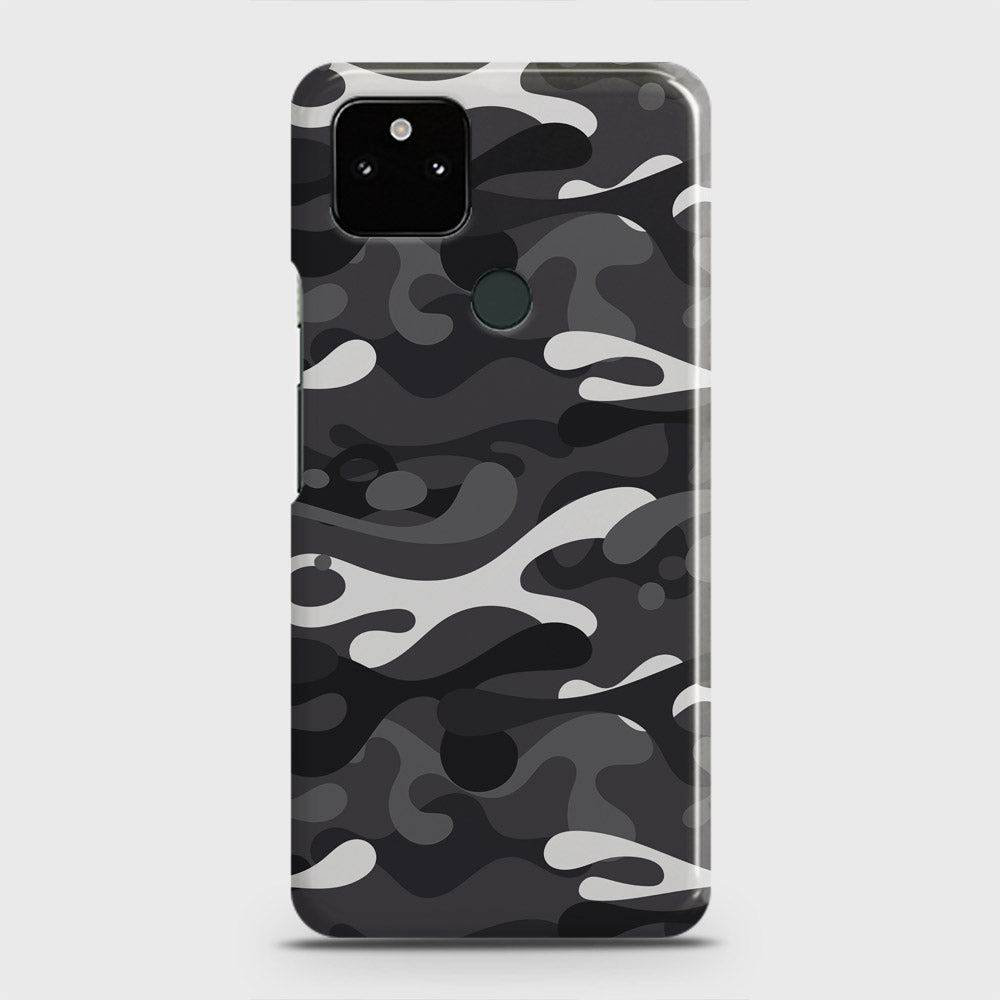 Google Pixel 5a 5G Cover - Camo Series - White & Grey - Matte Finish - Snap On Hard Case with LifeTime Colors Guarantee