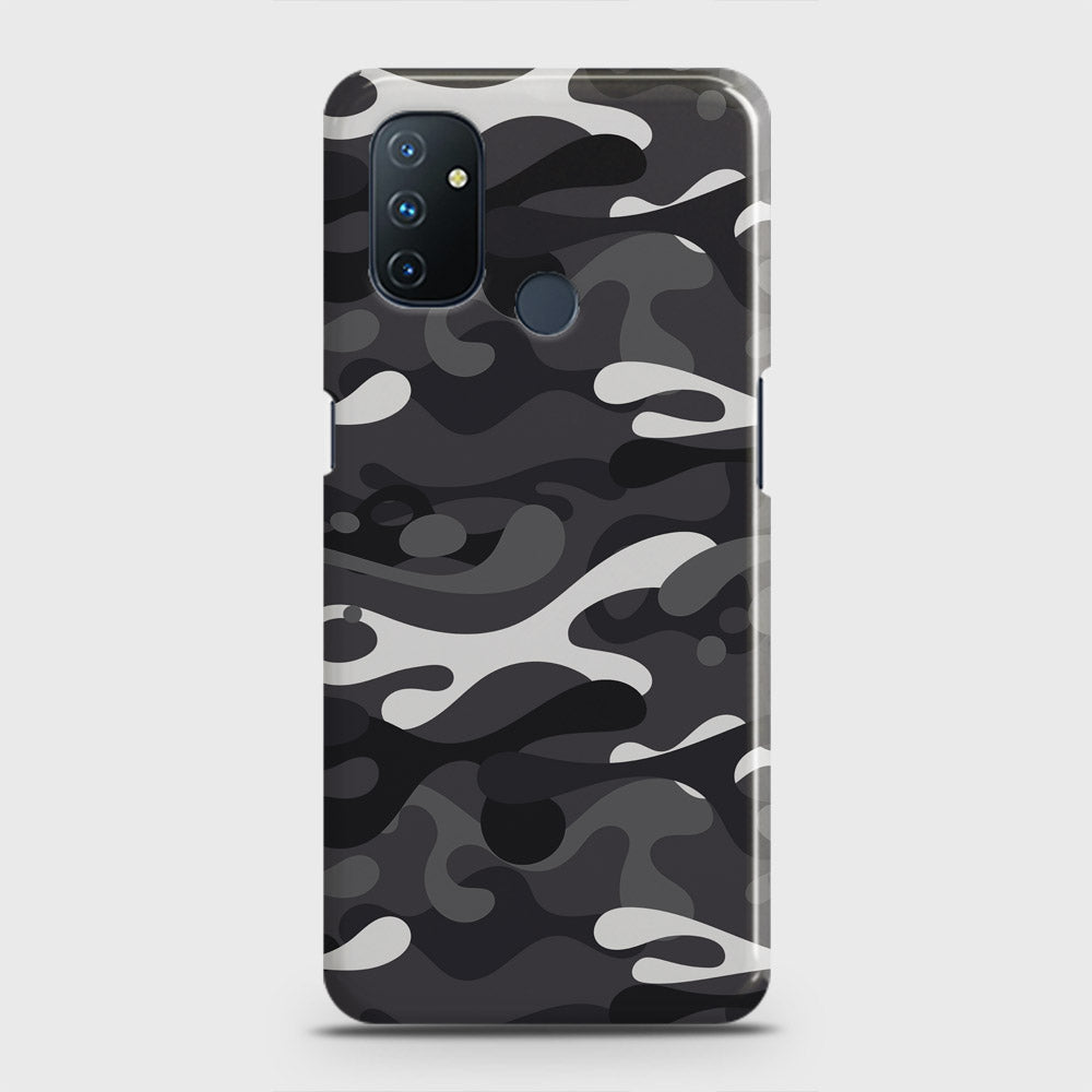 OnePlus Nord N100 Cover - Camo Series - White & Grey Design - Matte Finish - Snap On Hard Case with LifeTime Colors Guarantee
