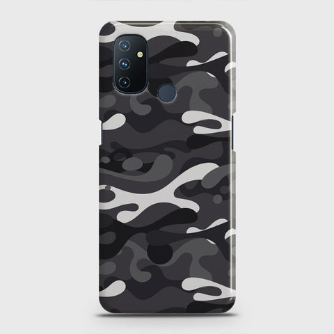 OnePlus Nord N100 Cover - Camo Series - White & Grey Design - Matte Finish - Snap On Hard Case with LifeTime Colors Guarantee