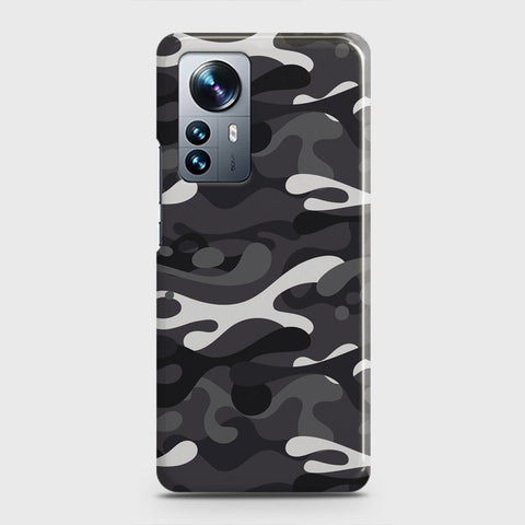 Xiaomi 12 Cover - Camo Series - White & Grey Design - Matte Finish - Snap On Hard Case with LifeTime Colors Guarantee