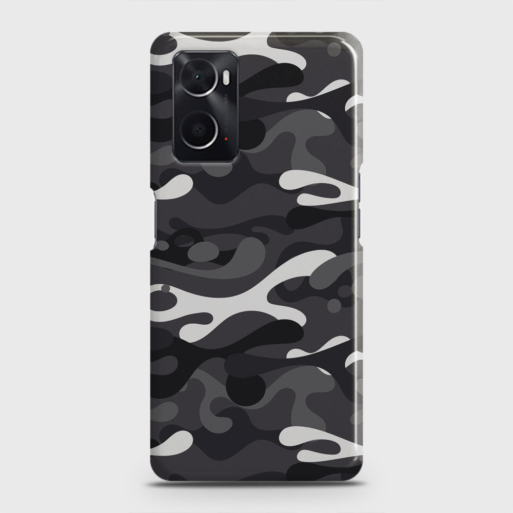 Oppo A36 Cover - Camo Series - White & Grey Design - Matte Finish - Snap On Hard Case with LifeTime Colors Guarantee