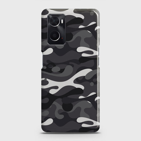 Oppo A36 Cover - Camo Series - White & Grey Design - Matte Finish - Snap On Hard Case with LifeTime Colors Guarantee