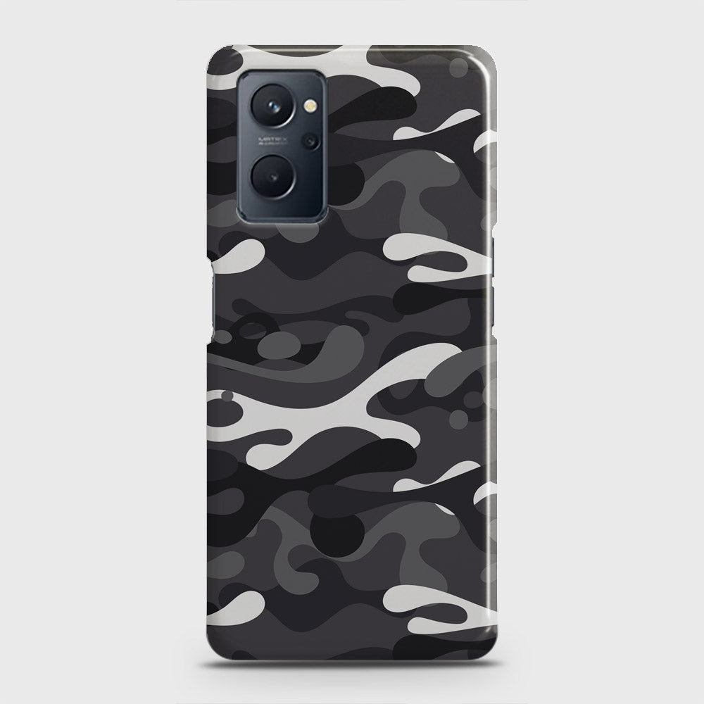 Realme 9i Cover - Camo Series - White & Grey Design - Matte Finish - Snap On Hard Case with LifeTime Colors Guarantee