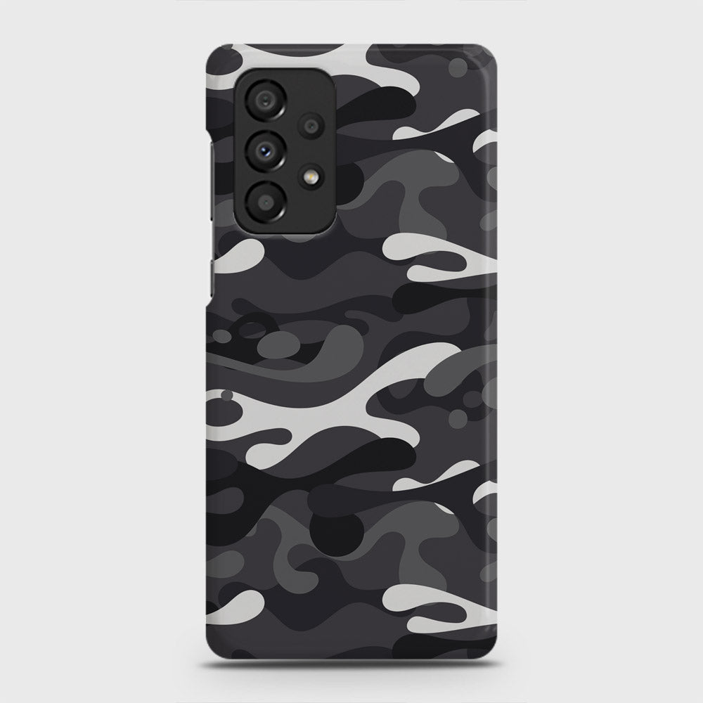 Samsung Galaxy A73 5G Cover - Camo Series - White & Grey Design - Matte Finish - Snap On Hard Case with LifeTime Colors Guarantee