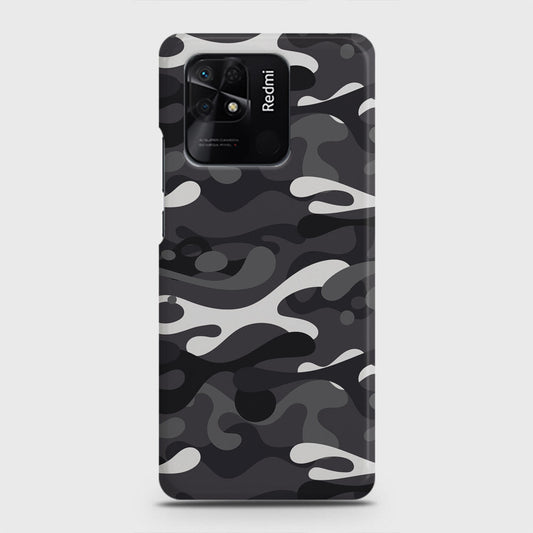 Xiaomi Redmi 10C Cover - Camo Series - White & Grey Design - Matte Finish - Snap On Hard Case with LifeTime Colors Guarantee