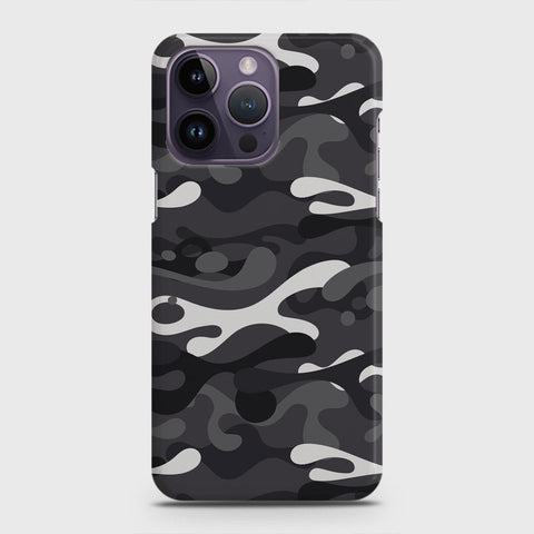 iPhone 14 Pro Max Cover - Camo Series - White & Grey Design - Matte Finish - Snap On Hard Case with LifeTime Colors Guarantee
