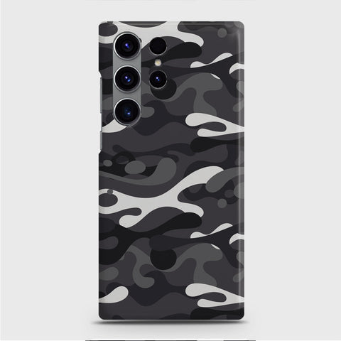 Samsung Galaxy S23 Ultra Cover - Camo Series - White & Grey Design - Matte Finish - Snap On Hard Case with LifeTime Colors Guarantee