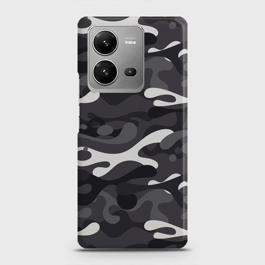 Vivo V25 Cover - Camo Series - White & Grey Design - Matte Finish - Snap On Hard Case with LifeTime Colors Guarantee
