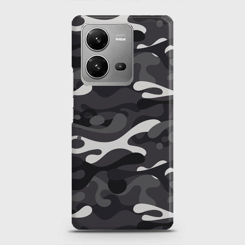 Vivo V25 Cover - Camo Series - White & Grey Design - Matte Finish - Snap On Hard Case with LifeTime Colors Guarantee