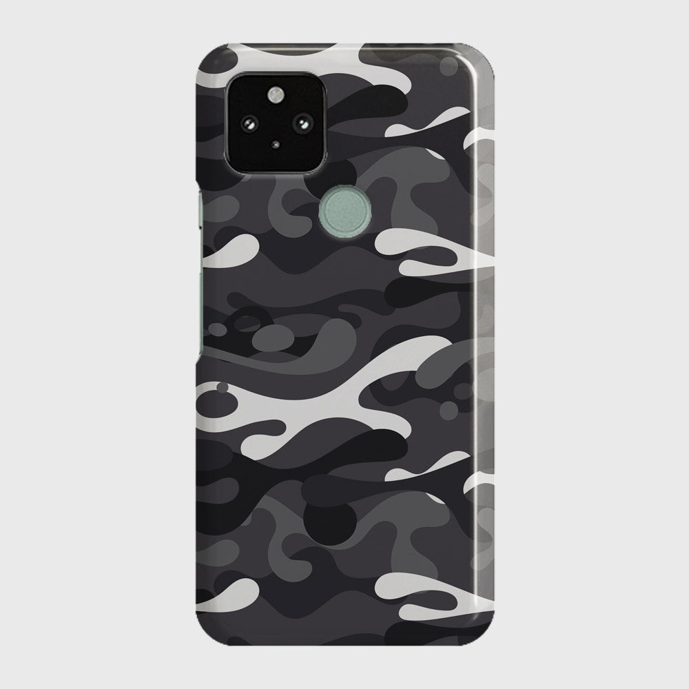Google Pixel 5 +XL Cover - Camo Series - White & Grey - Matte Finish - Snap On Hard Case with LifeTime Colors Guarantee