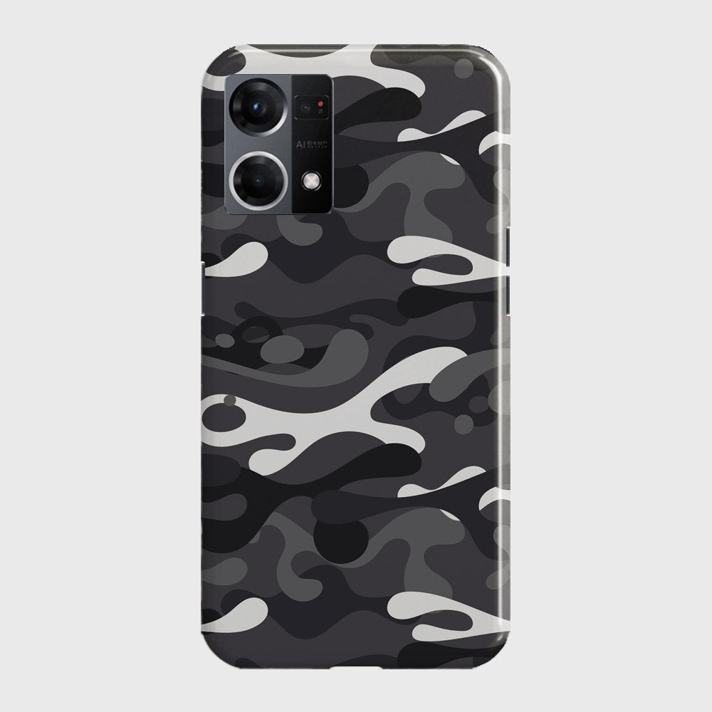 Oppo F21 Pro 4G Cover - Camo Series - White & Grey Design - Matte Finish - Snap On Hard Case with LifeTime Colors Guarantee