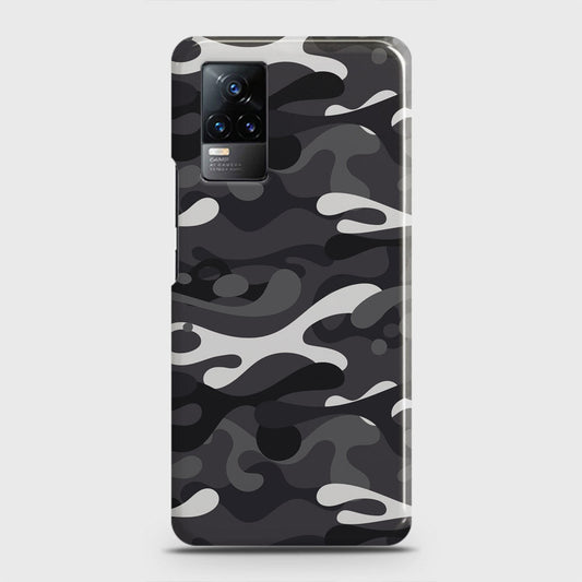 Vivo V21e  Cover - Camo Series - White & Grey Design - Matte Finish - Snap On Hard Case with LifeTime Colors Guarantee (Fast Delivery)(M)