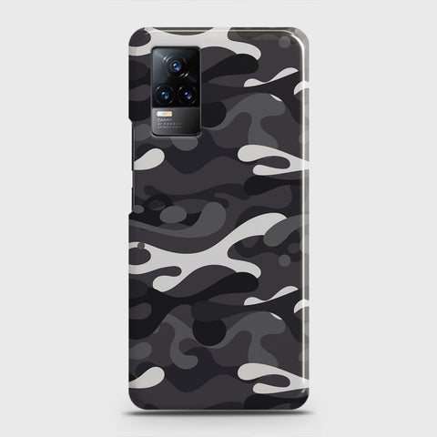 Vivo V21e  Cover - Camo Series - White & Grey Design - Matte Finish - Snap On Hard Case with LifeTime Colors Guarantee (Fast Delivery)(M)