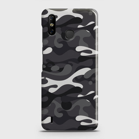 Infinix Smart 4 Cover - Camo Series - White & Grey Design - Matte Finish - Snap On Hard Case with LifeTime Colors Guarantee