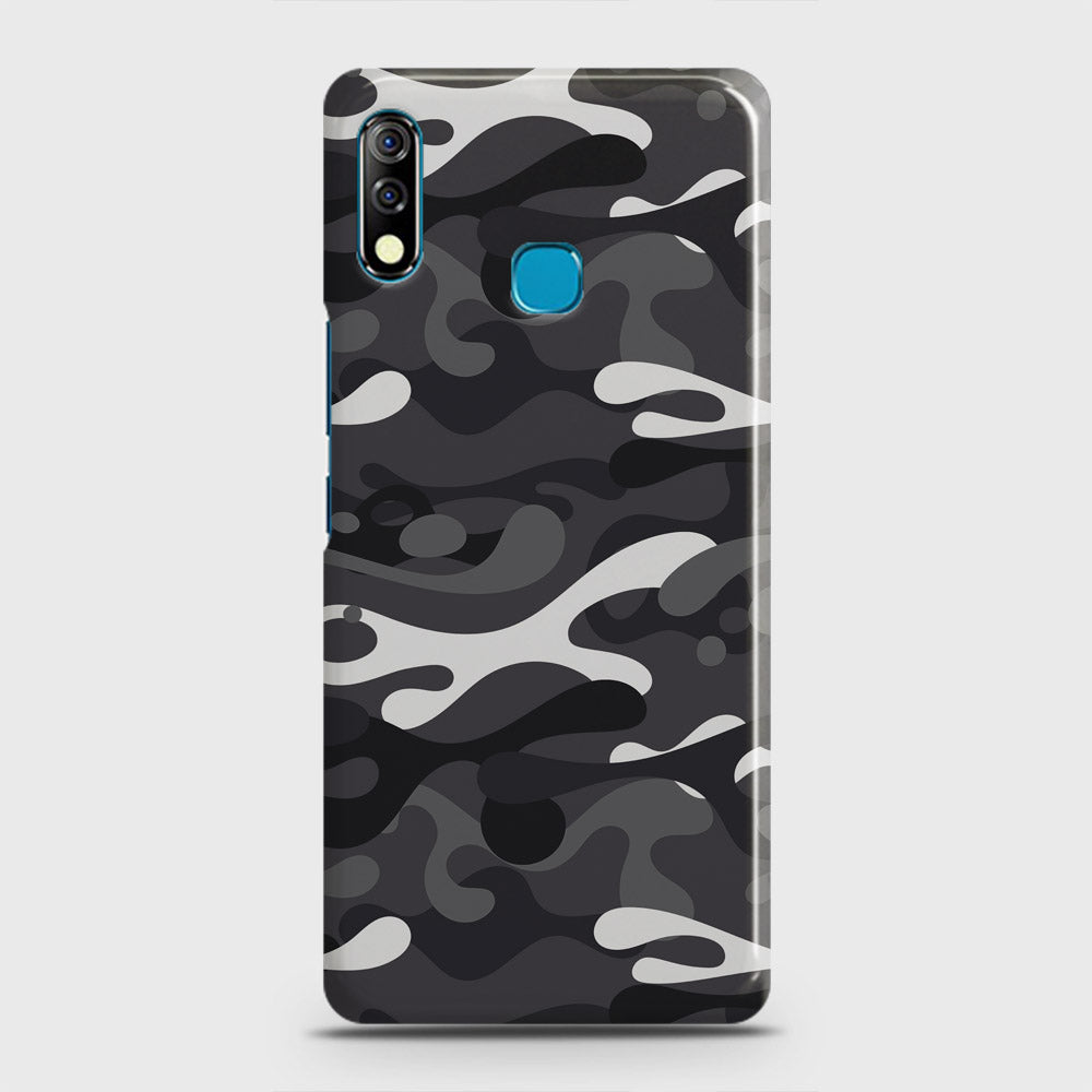 Tecno Camon 12 Cover - Camo Series - White & Grey Design - Matte Finish - Snap On Hard Case with LifeTime Colors Guarantee