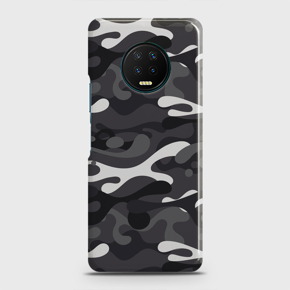 Infinix Note 7 Cover - Camo Series - White & Grey Design - Matte Finish - Snap On Hard Case with LifeTime Colors Guarantee