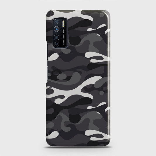 Infinix Note 7 Lite Cover - Camo Series - White & Grey Design - Matte Finish - Snap On Hard Case with LifeTime Colors Guarantee