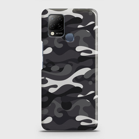 Infinix Hot 10s Cover - Camo Series - White & Grey Design - Matte Finish - Snap On Hard Case with LifeTime Colors Guarantee