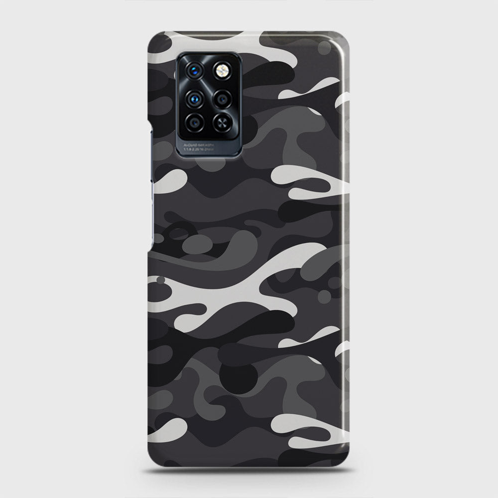 Infinix Note 10 Pro Cover - Camo Series - White & Grey Design - Matte Finish - Snap On Hard Case with LifeTime Colors Guarantee