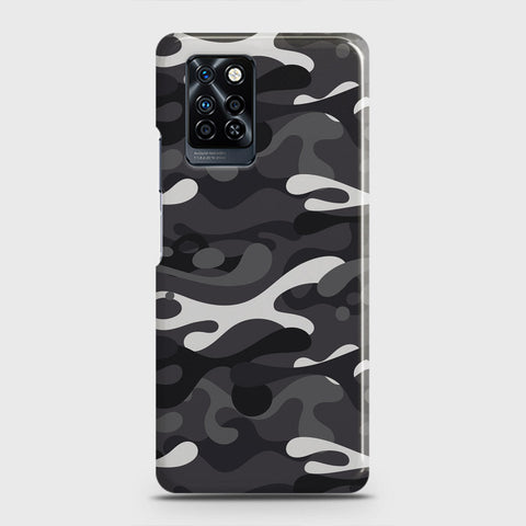 Infinix Note 10 Pro Cover - Camo Series - White & Grey Design - Matte Finish - Snap On Hard Case with LifeTime Colors Guarantee