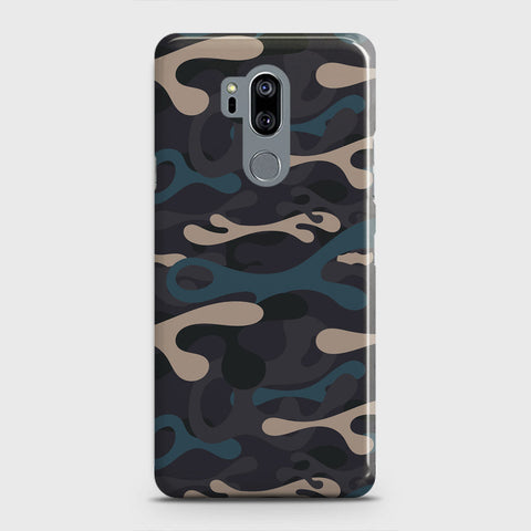 LG G7 ThinQ Cover - Camo Series - Blue & Grey Design - Matte Finish - Snap On Hard Case with LifeTime Colors Guarantee